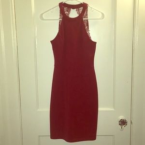 Burgundy bodycon dress